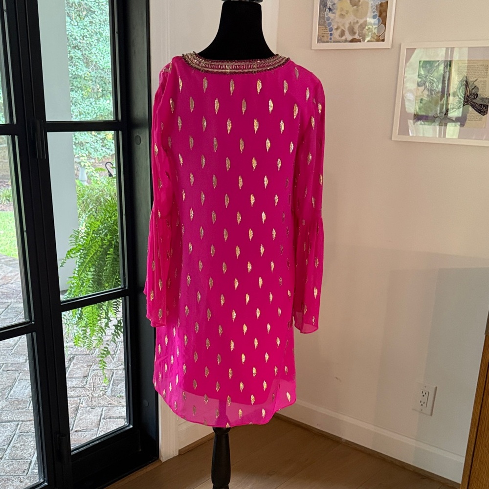 Lilly Pulitzer Pink Dress with Gold Accents - Picture 7 of 10
